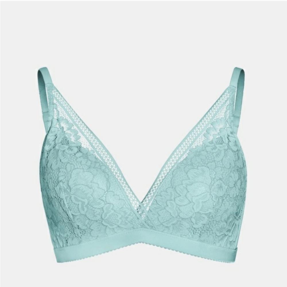 Knix Deep V Lace Bralette in Sage, Size Large 36A 36B 36C - Picture 4 of 16